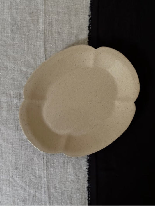 Crabapple Blossoms Beige Flat Plate