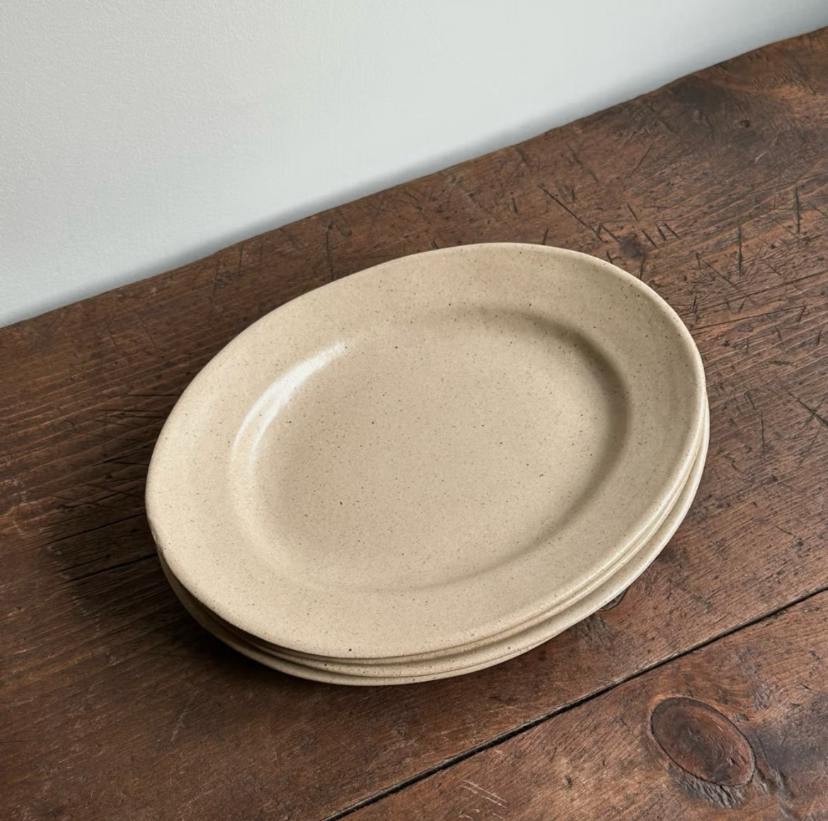 Oval Beige Flat Plate
