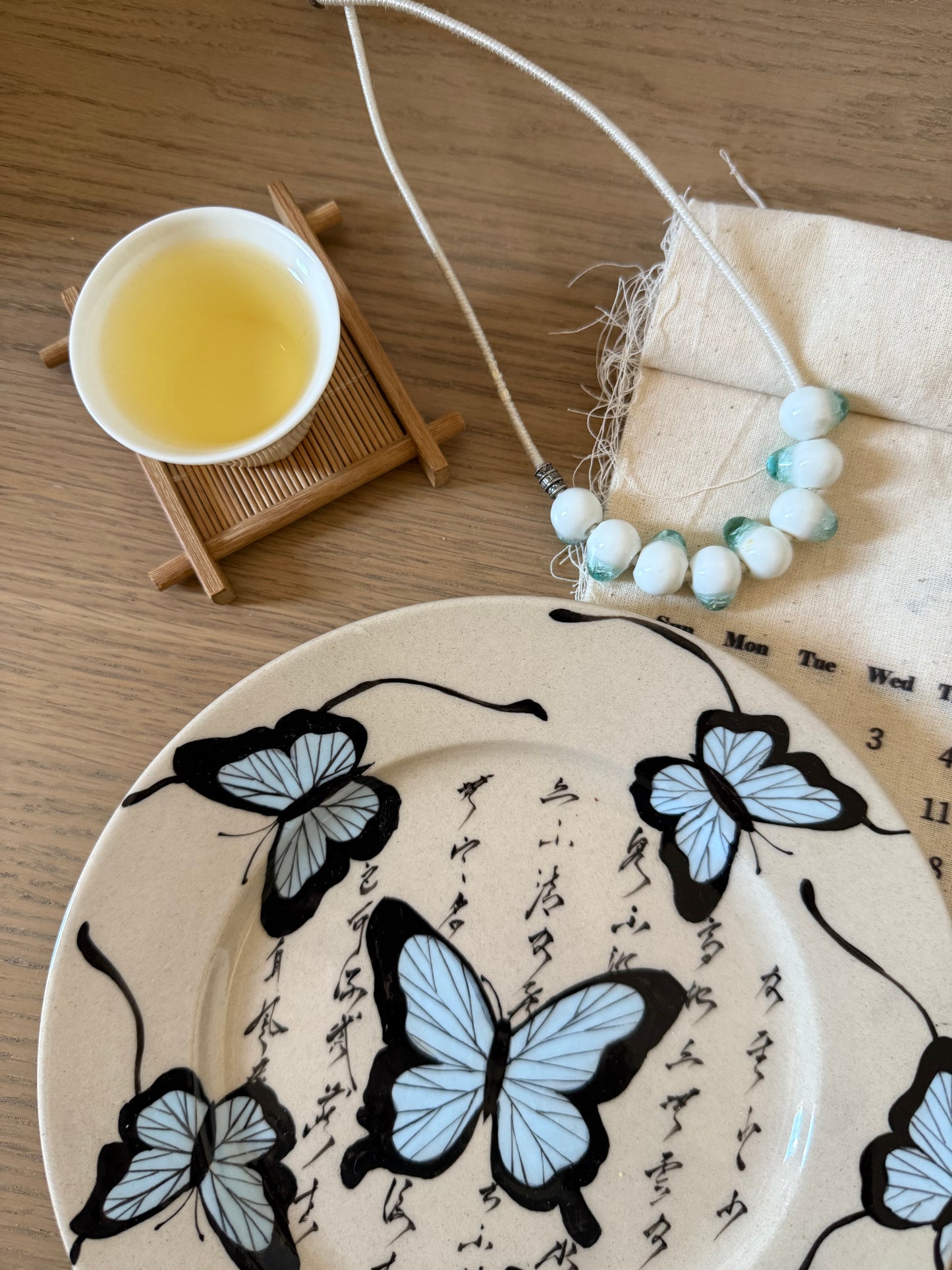 Ink Butterfly Calligraphy Plate